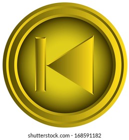 gold previous icon button