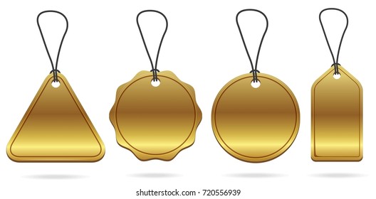 Gold Price Tag Design Set , Vector 