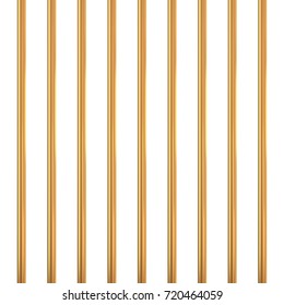 Gold prison bars isolated on white. Golden cage concept. Vector illustration.