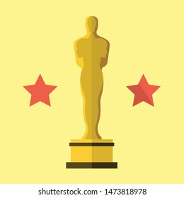 gold prize first place black icon in flat style isolated. Vector Symbol illustration