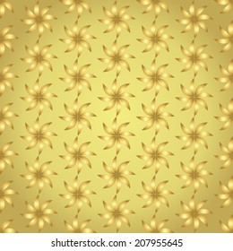 Gold propeller pattern on pastel color. Vane seamless pattern for modern or retro design