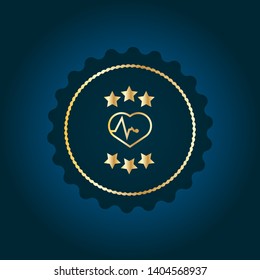 gold pulse heart Logo Template Design.pulse icon 