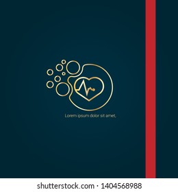 gold pulse heart Logo Template Design.pulse icon 