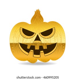 gold pumpkin  with doodle style