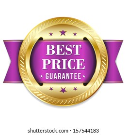 Gold purple best price badge