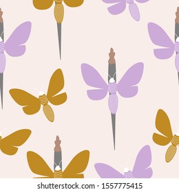 Gold and purple butterflies and swords, perfect to use on the web or in print