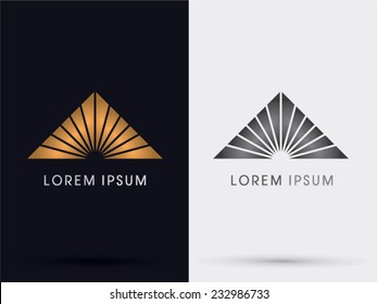 Gold Pyramid, Triangle abstract icon, symbol, logo, Vector.