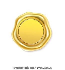 Sello de garantía de calidad de oro.Ilustración vectorial del sello de lujo de cera.Diseño.