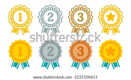 Gold quality top, ranking first place best vector icon illustration material white background
