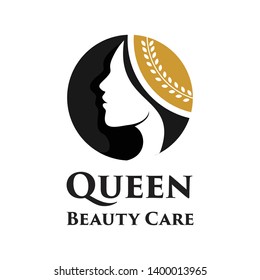 gold queen beauty care logo template