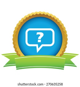 Gold question logo on a white background. Vector illustration