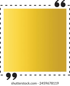 Gold Quote Box Frame. Quote Speech Bubble For Template Background. Vector Illustration