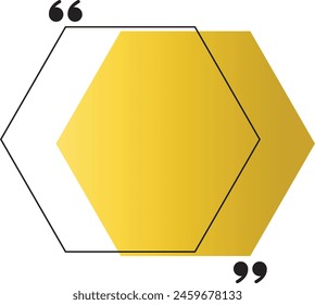 Gold Quote Box Frame. Quote Speech Bubble For Template Background. Vector Illustration