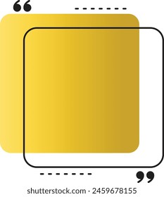 Gold Quote Box Frame. Quote Speech Bubble For Template Background. Vector Illustration