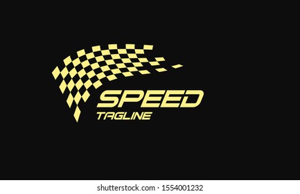 Gold Race flag logo icon, modern simple design illustration vector template
