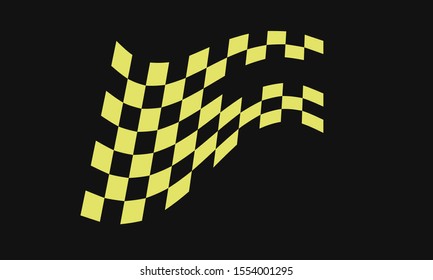 Gold Race flag logo icon, modern simple design illustration vector template
