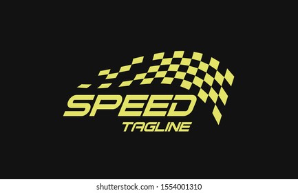 Gold Race flag logo icon, modern simple design illustration vector template
