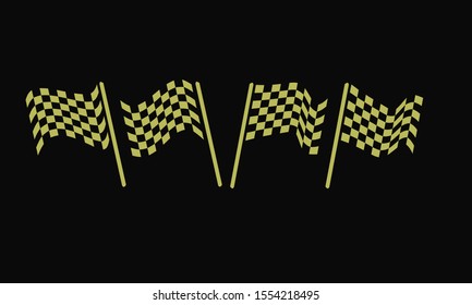 Gold Race flag logo icon, modern simple design illustration vector template