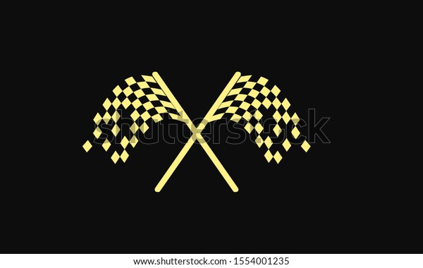 Gold Race flag logo icon, modern simple design\
illustration vector\
template\
