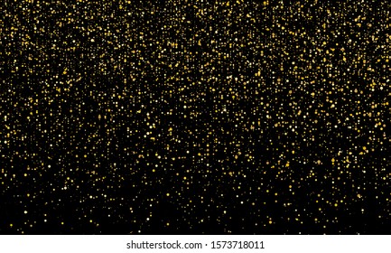 Gold Rain. Abstract Particles. Sparkle Glitter Background. Gold Glitter Texture. Vector Illustration. Golden Confetti.