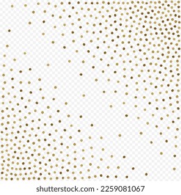 Gold Rain Luxury Vector Transparent Background. Isolated Splash Postcard. Yellow Dot Rich Card. Shine Holiday Pattern.
