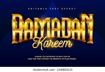 Gold Ramadan kareem editable text effect template