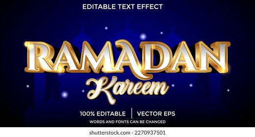 Gold Ramadan kareem editable text effect template