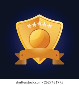 Gold rank medallion icon badge for your achievement