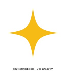 Gold rating star vector icon isolated on white background, premium product gold mark, flat design business illustration.