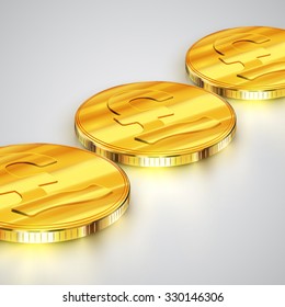 Gold realistic coins (Pound), vector