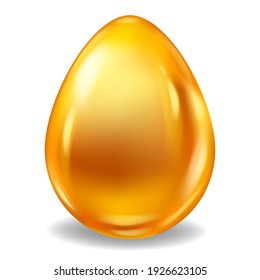 El Huevo de Pascua Realista Oro Glossy. Ilustración del vector