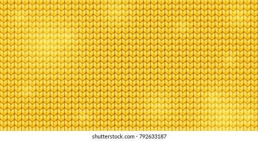 Gold realistic knit texture vector pattern.