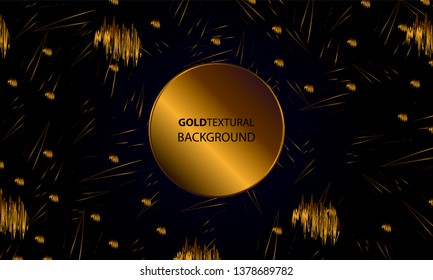 Gold realistic texture black background glitter effect artistic covers jewelry design colorful modern graphic elegance pattern style new
