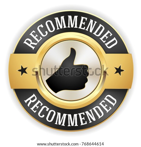Gold recommended button / badge with black border