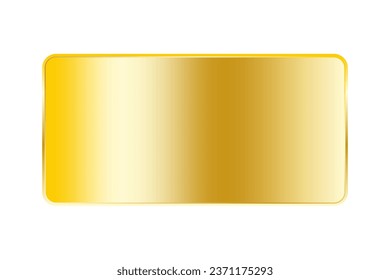 Gold rectangle button with frame. Vector illustration. EPS 10.