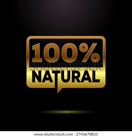 Gold rectangle stamp for natural goods, luxury emblem