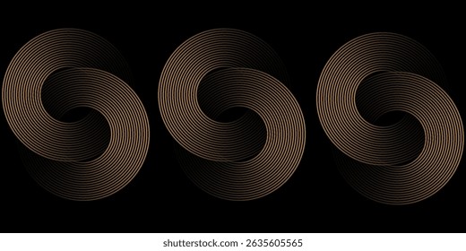 retângulo dourado Fundo abstrato branco. Moderno padrão de linhas de círculo. Conceito futurista. Design geométrico mínimo.