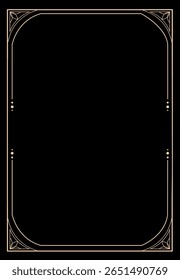Estilo de boho de quadro retangular dourado no plano de fundo preto