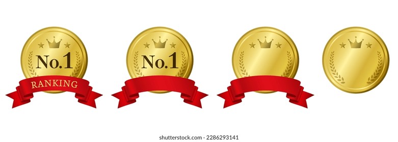 Gold and red award medals with an air of luxury