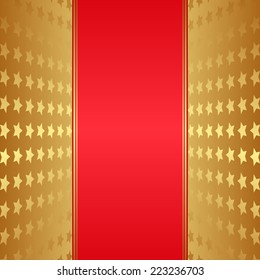 gold and red background with stars