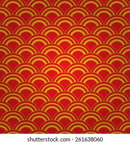 gold and red chinese traditional seamless pattern, Pattern Swatches, vector, Endless texture can be used for wallpaper, pattern fills, web page,background,surface