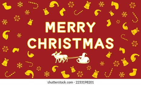 Afiche del vector de Navidad dorado y rojo