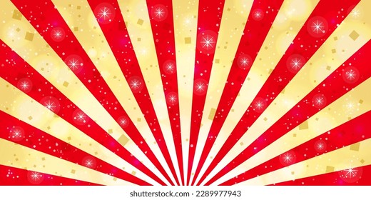Gold and red concentration line background, vector illustration