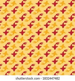 Gold Red koi seamless background