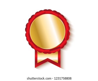 Gold red medal isolated
