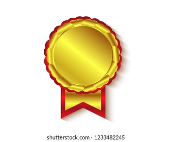 Gold red medal isolated