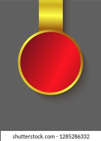 Gold red medal isolated