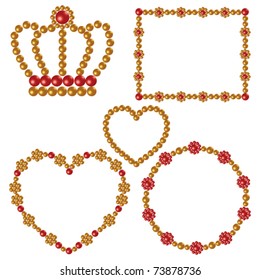 gold and red pearl frame
