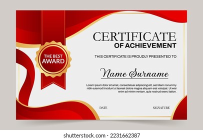 Gold Red Professional Certificate Template