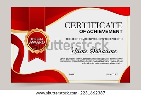 Gold Red Professional Certificate Template
